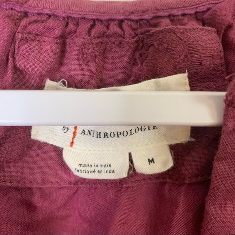 By Anthropologie The Somerset Textured Mini Dress plum M - Picture 8 of 11